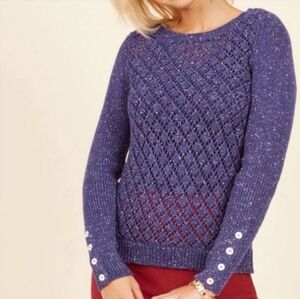 Modcloth Purple Open Knit Sweater